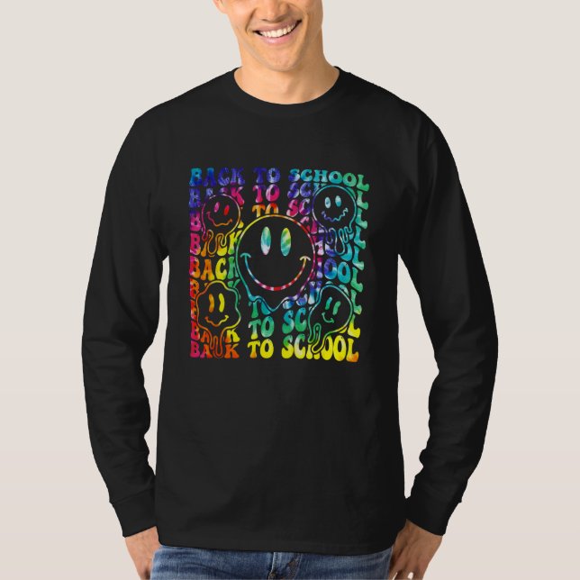 Tie Dye Back To School Teacher Students First Day  T Shirt (Framsida)