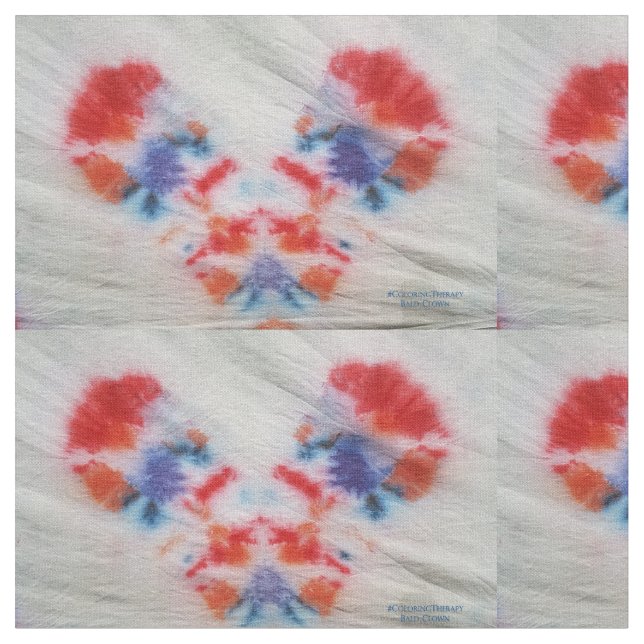 Tie-Dye Bald Clown vävnad Tyg (Närbild)