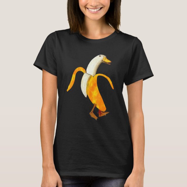 Tie Dye Banana Duck World Farm Animal Pun Distress T Shirt (Framsida)