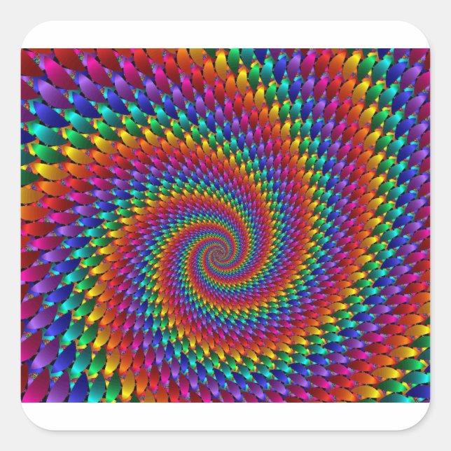 Tie Dye Basic Fyrkantigt Klistermärke (Framsida)