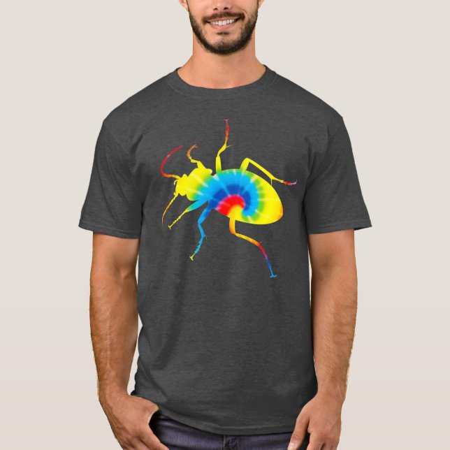 Tie Dye Beetle Rainbow Skriv Ladybug Hippie Gift T Shirt (Framsida)