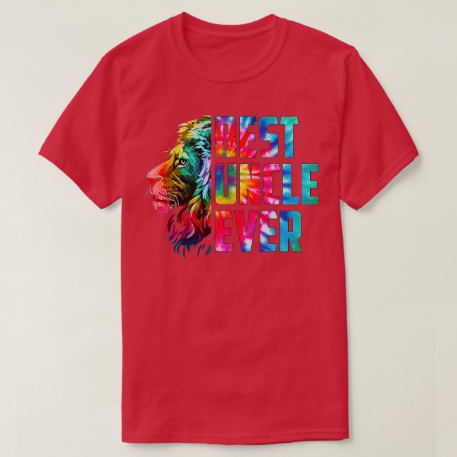 Tie Dye Best Uncle Ever Lion Funny Uncle Fathers D T Shirt (Design framsida)