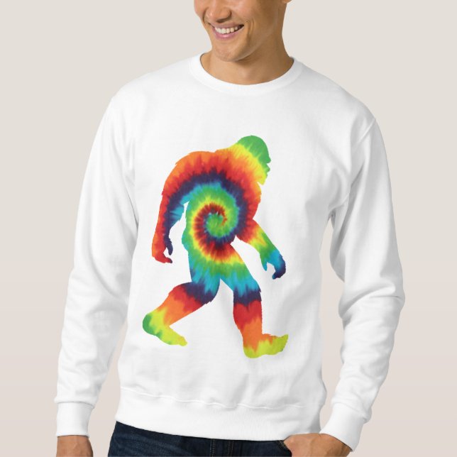 Tie Dye Bigfoot  Lång Ärmad Tröja (Framsida)