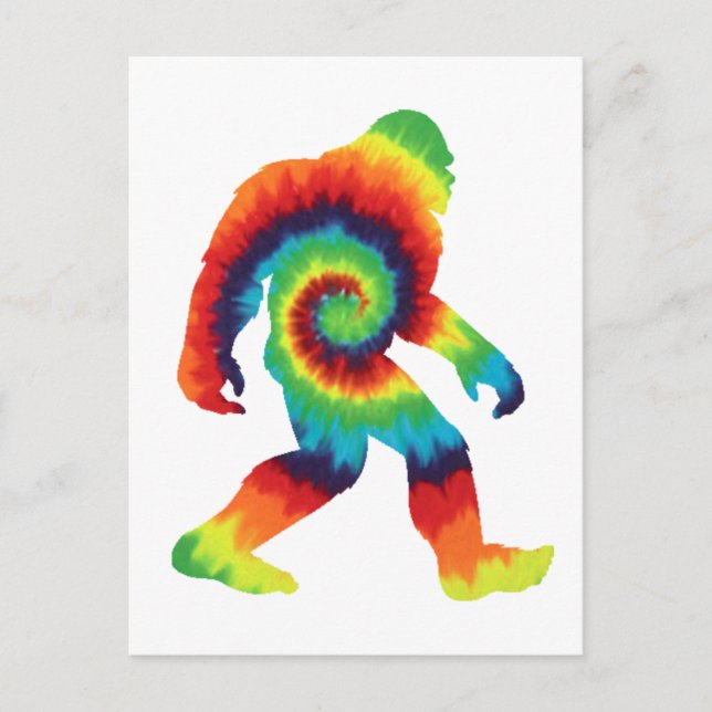 Tie Dye Bigfoot Vykort (Framsida)