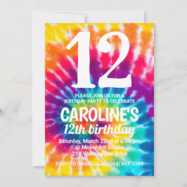Tie Dye Birthday Inbjudan