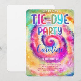 Tie Dye Birthday-inbjudan Inbjudningar