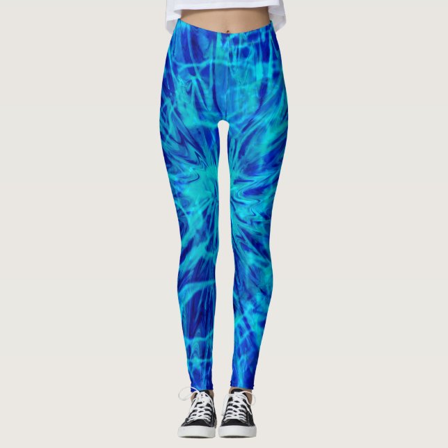 TIE DYE BLÅ   LEGGINGS (Framsida)
