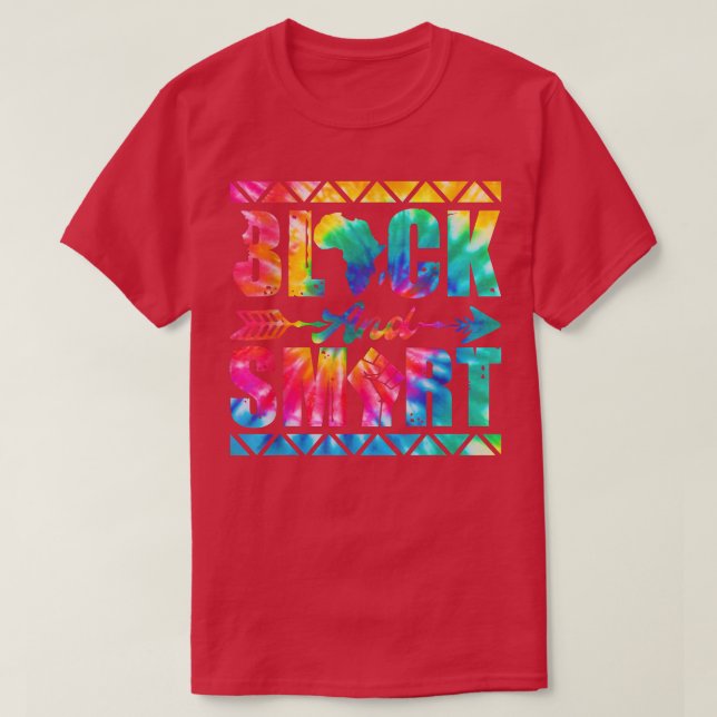 Tie Dye Black och Smart Junetth Black History M T Shirt (Design framsida)