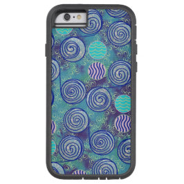 Tie Dye Blue Circles Mönster