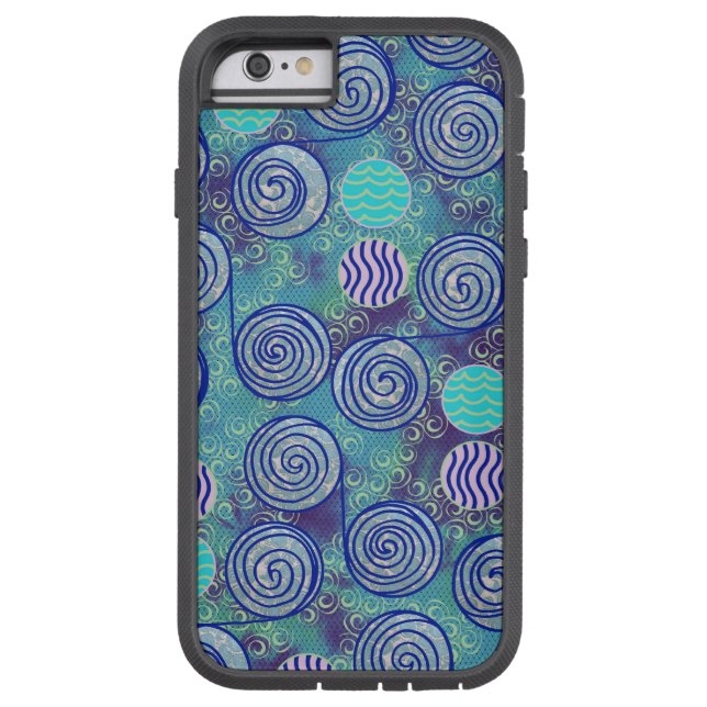 Tie Dye Blue Circles Mönster (Baksidan)