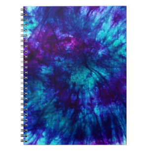 Tie Dye/Blue och Grönt Anteckningsbok Med Spiral