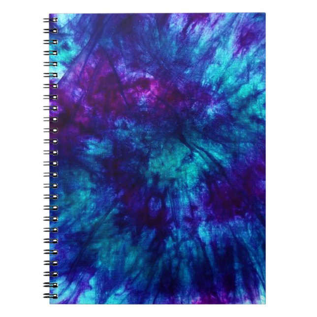 Tie Dye/Blue och Grönt Anteckningsbok Med Spiral (Framsidan)