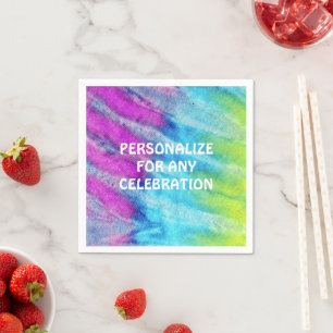 Tie Dye Blue Personlig Papprare Party Pappersservett