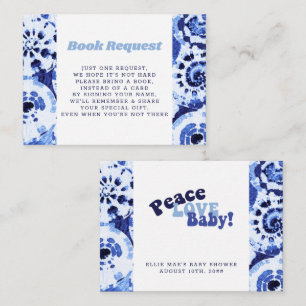Tie Dye Blue Shibori begäran om babyskor Bok Tilläggskort