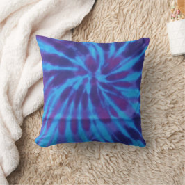 Tie Dye Blue Teal Lila Colorful Mönster Hippie Kudde