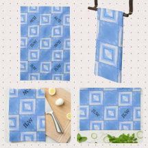 Tie Dye Boho Chic Blue and White Checkated
