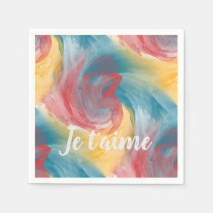 Tie-Dye Bold Färg Painterly Watercolor i Kärlek Pappersservett