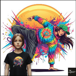 Tie-Dye Breakdance Målarstänk Urban konst T Shirt