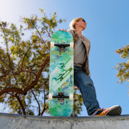 Tie dye Bulldog Grönt Blue Skateboard