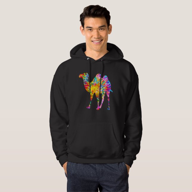 TIE DYE CAMEL HOODIE (Hel framsida)