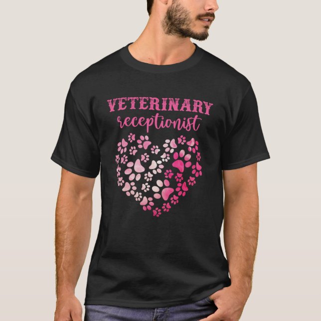 Tie Dye Cat Hund Paw Skriv ut veterinärreceptionis T Shirt (Framsida)