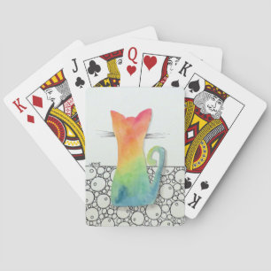 Tie Dye Cat med bubblor Spel Kort