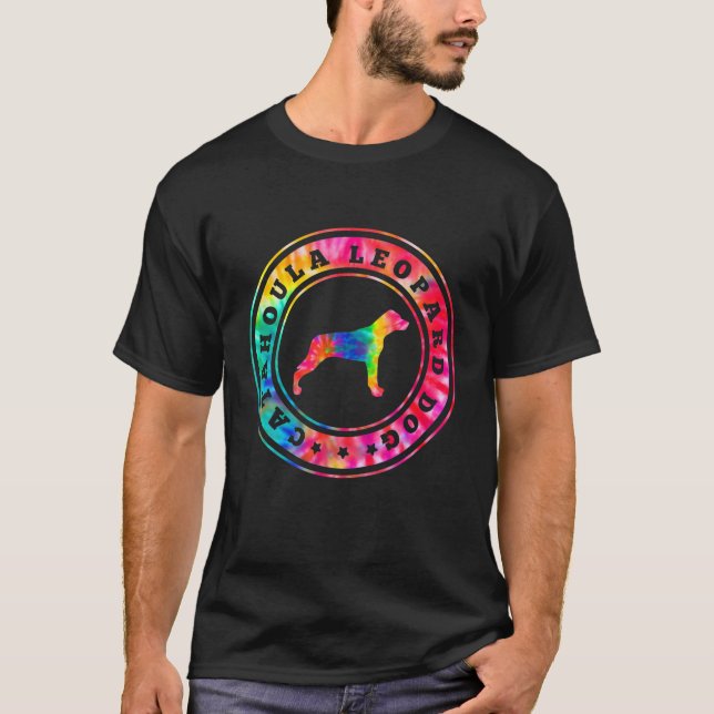 Tie Dye Catahoula Leopard Hund Hund Pappa Pet Kärl T Shirt (Framsida)