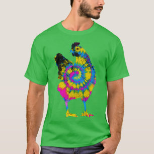 Tie Dye Chicken Retro 60s 70-tal Hippie Poultry Fa T Shirt