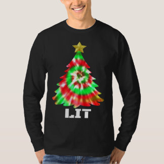 Tie Dye Christmas Tree Kids Boys Girls Teens T Shirt