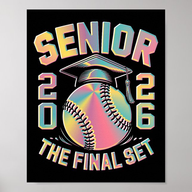 Tie Dye Cl Av 2026 Senior Softll Den Sista Set Gra Poster (Framsidan)