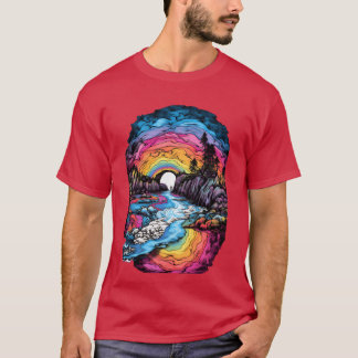 Tie Dye Coast En Livfull Kustdesign retro T Shirt
