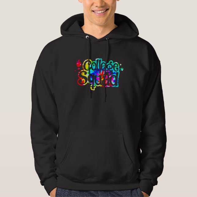 Tie Dye College Squad Back to school lärarbarn Hoodie (Framsida)