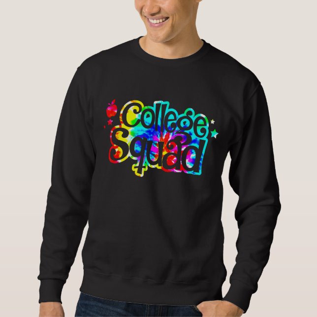 Tie Dye College Squad Back to school lärarbarn Lång Ärmad Tröja (Framsida)