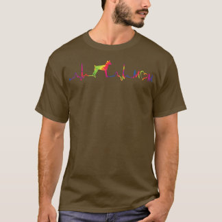 Tie Dye Colorful Leksak fo Terrier Heartslag EKG T Shirt