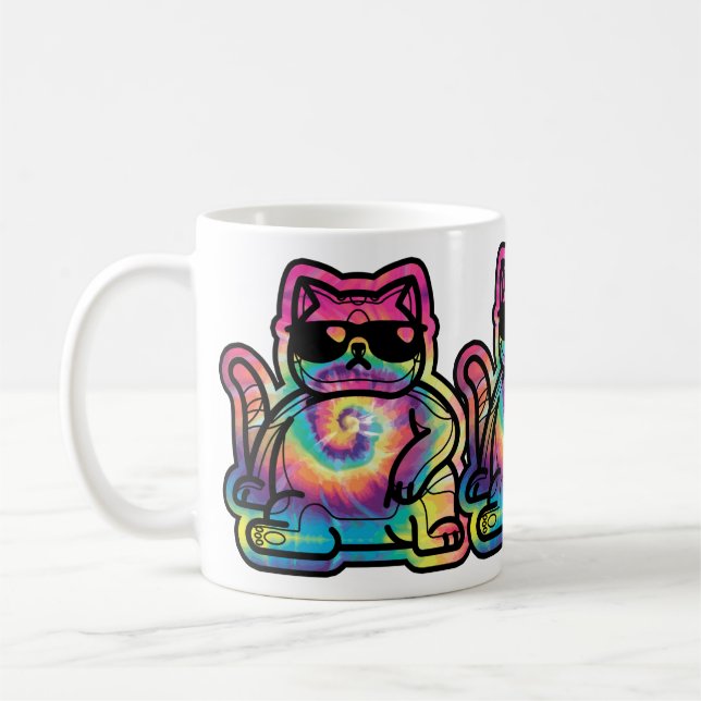 Tie-Dye Cool Cat Kaffemugg (Vänster)