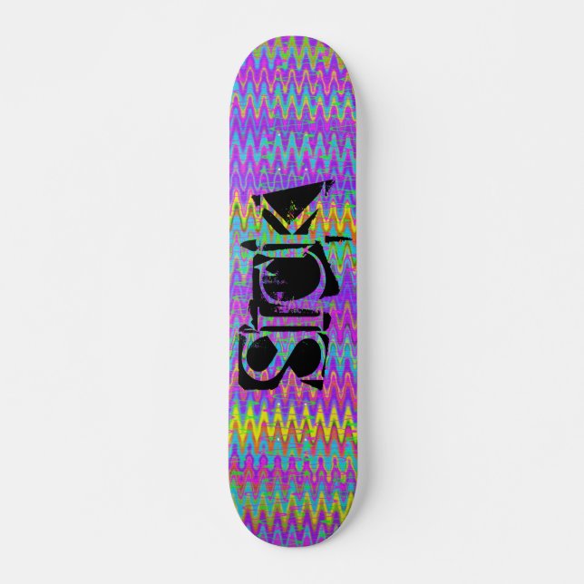 Tie Dye Crazy Chevron Skateboard Bräda 21,5 Cm (Framsida)