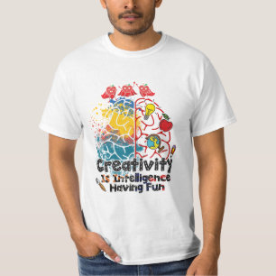Tie dye Cretivity är intelligens med Roligt-offert T Shirt