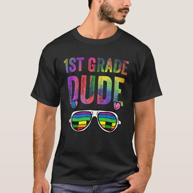 Tie Dye Cute Sunglass tillbaka till Klass T Shirt (Framsida)