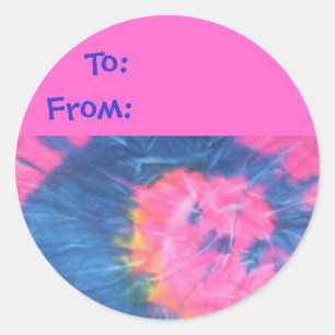 Tie Dye Design Gift-Märkre Runt Klistermärke