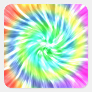 Tie Dye Design Sticker Fyrkantigt Klistermärke
