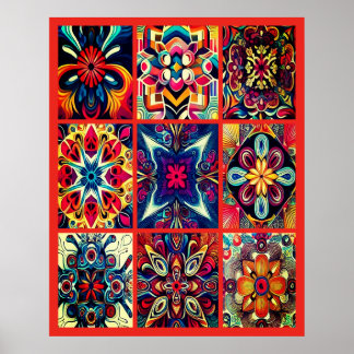 Tie-Dye-designs på en stor väggposter Poster