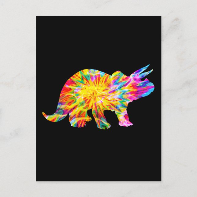 TIE DYE DINOSAUR VYKORT (Framsida)