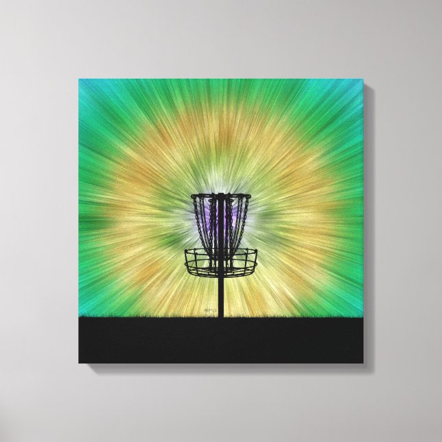 Tie Dye Disk Golf Basket Canvastryck (Framsida)