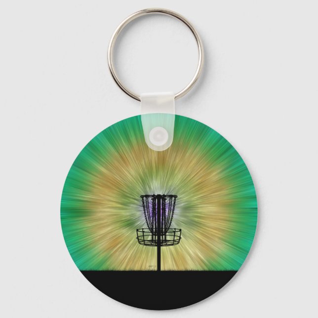 Tie Dye Disk Golf Basket Nyckelring (Framsida)