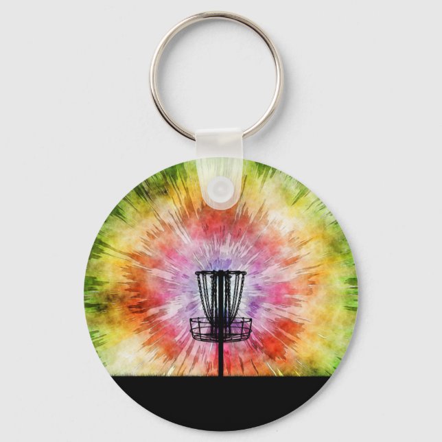 Tie Dye Disk Golf Basket Nyckelring (Framsida)