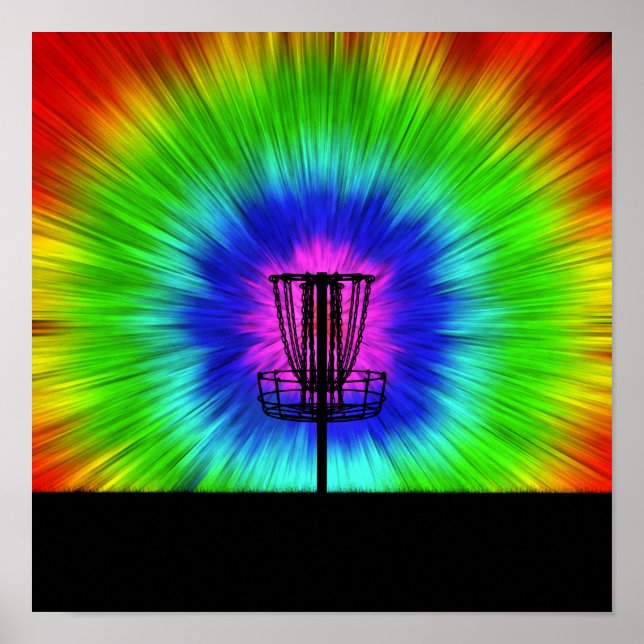 Tie Dye Disk Golf Basket Poster (Framsidan)