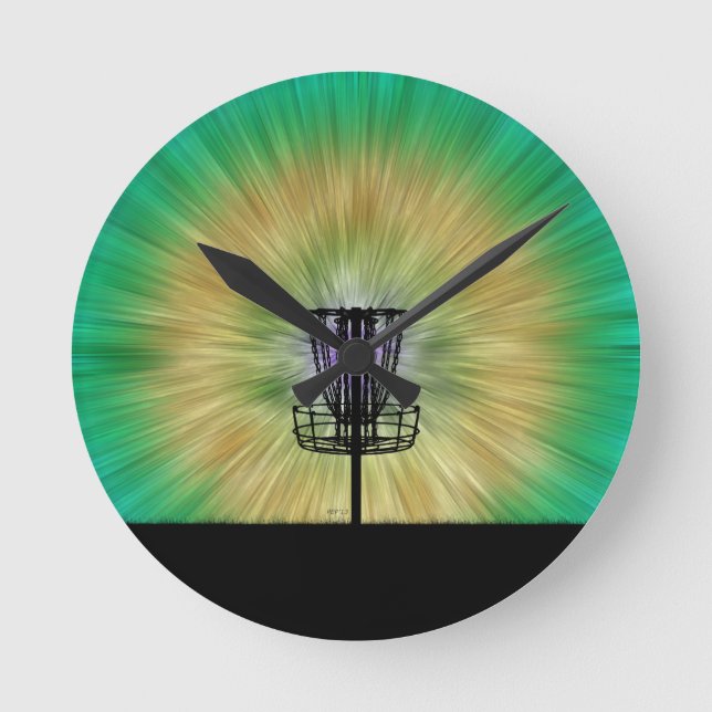 Tie Dye Disk Golf Basket Rund Klocka (Framsida)
