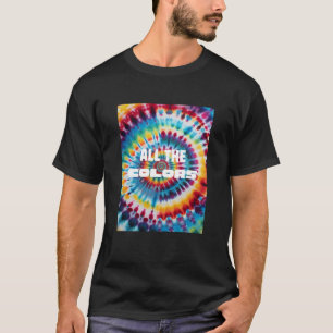Tie-Dye Djärva Retro Regnbågsfärger T Shirt