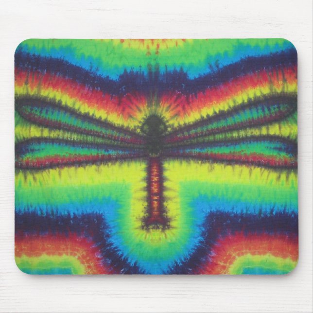 Tie Dye Dragonfly Mouse Pad Musmatta (Framsidan)