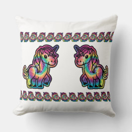 Tie Dye Dreams: Vibrant Unicorn Kudde